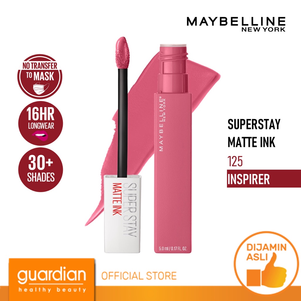 Maybelline Superstay Matte Ink - 125 Inspirer / Liquid Lipstick Waterproof Transferproof