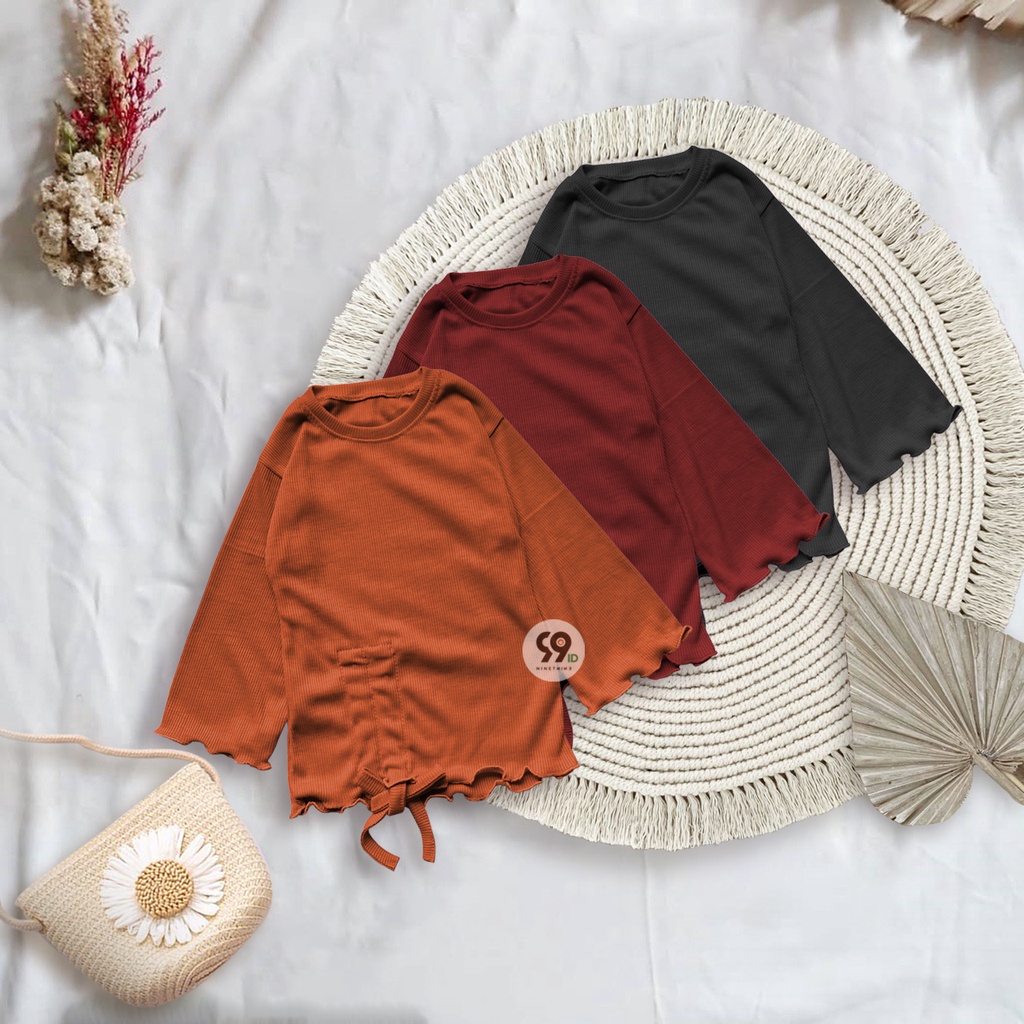 BAJU ATASAN RIB KNIT ALEA ANAK PEREMPUAN VARIASI TALI SERUT