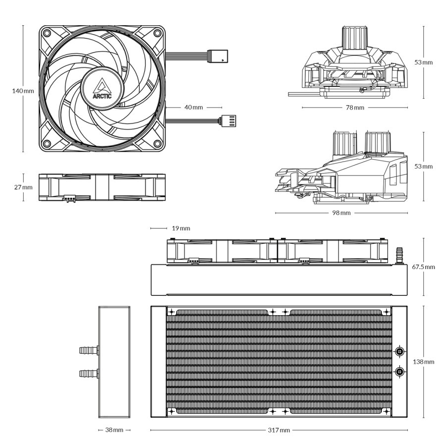 Arctic Liquid Freezer II 280 A-RGB | AIO 280mm CPU Liquid Cooler ARGB