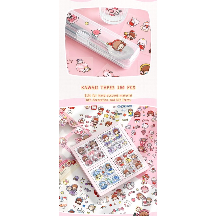 

Momo Stiker 100 Lembar Karakter Kartun Anak Lucu Perempuan