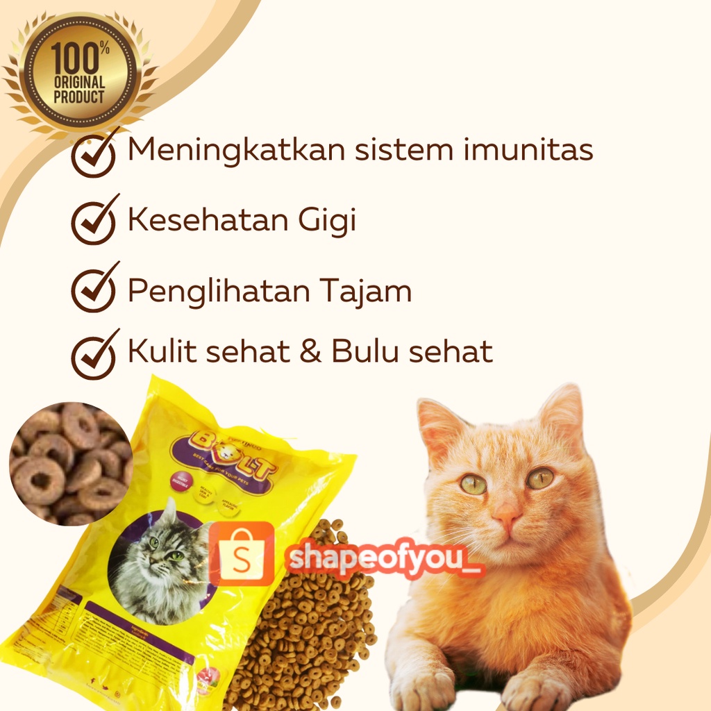 Bolt Makanan Kucing Kering Repack Pakan Kucing Bolt Cat Donut Ikan Dry Food Kitten