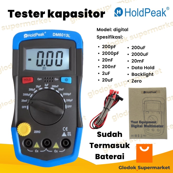 Alat Ukur Kapasitor Holdpeak DM6013L Capasitor Tester Elco Capacitance