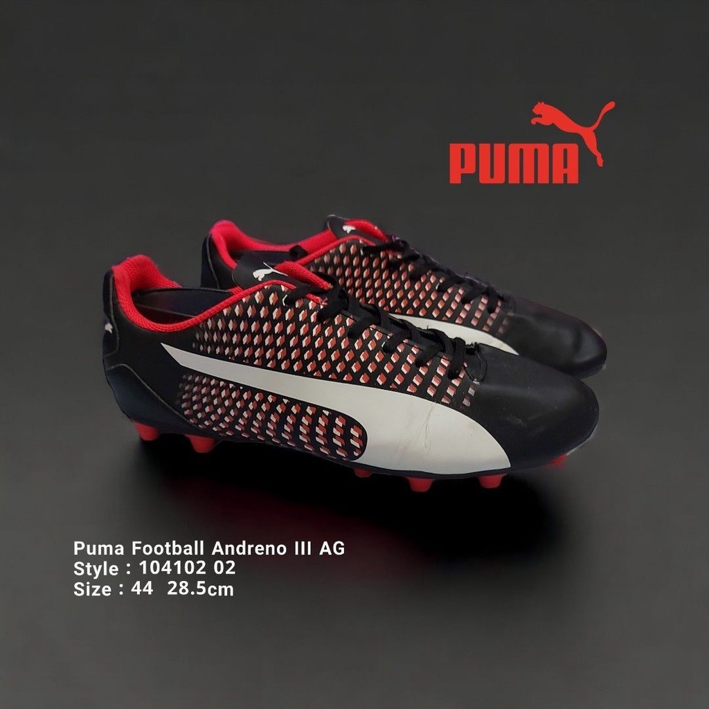 Sepatu Bola Second Puma Original 104102 02 AG Black/Red Ukuran 44