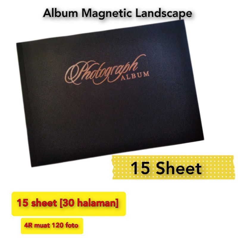 [15 Sheet] ALBUM FOTO LANDSCAPE DLBT BLACK MAGNETIC