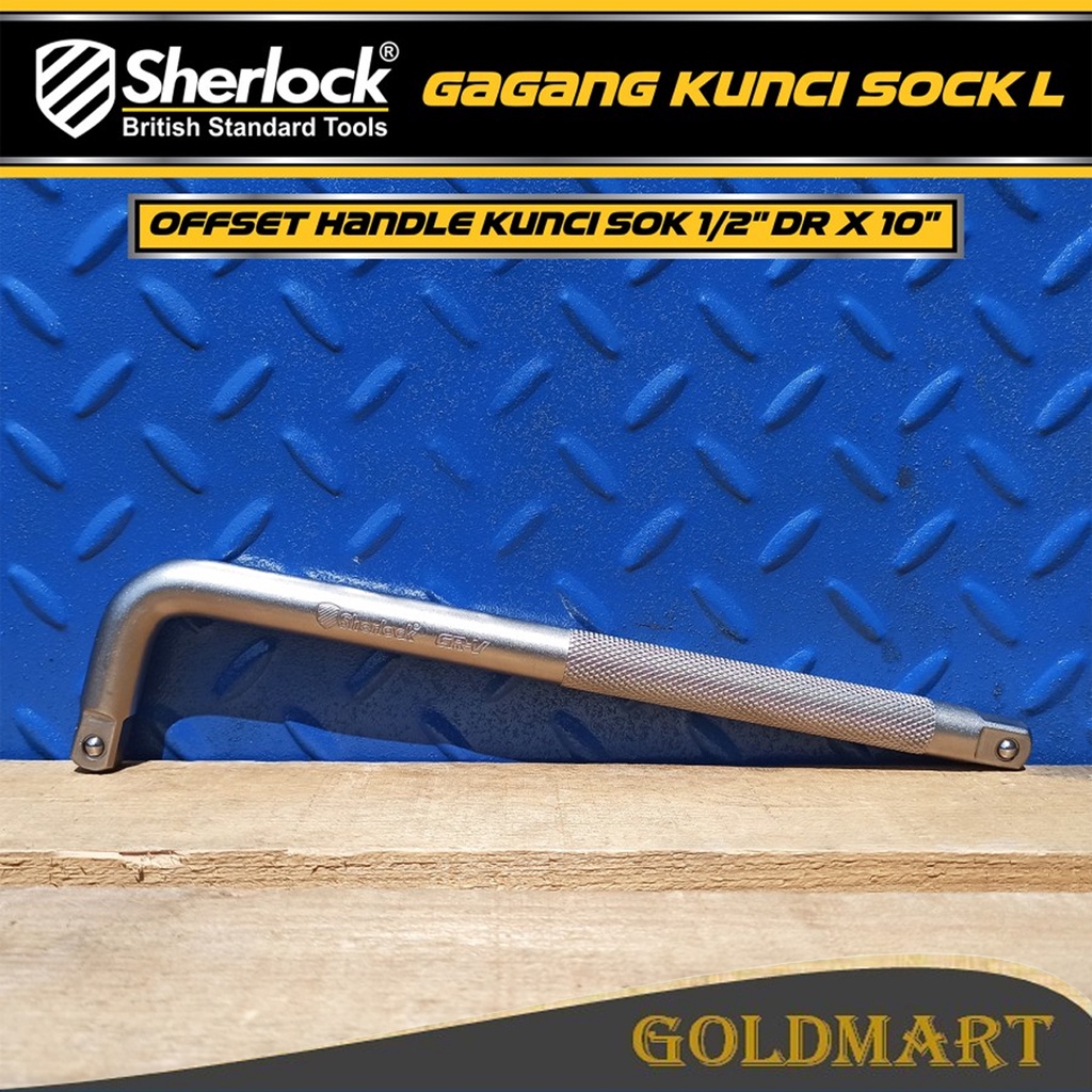 Gagang Kunci Sock L Offset - Sherlock Handle Kunci Sock/Sok 1/2 Inch DR x 10 Inch