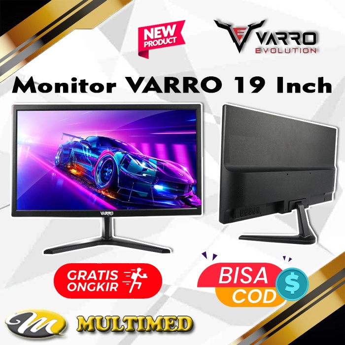 Layar Monitor LED VARRO PREDATOR BLACK 19 Inch