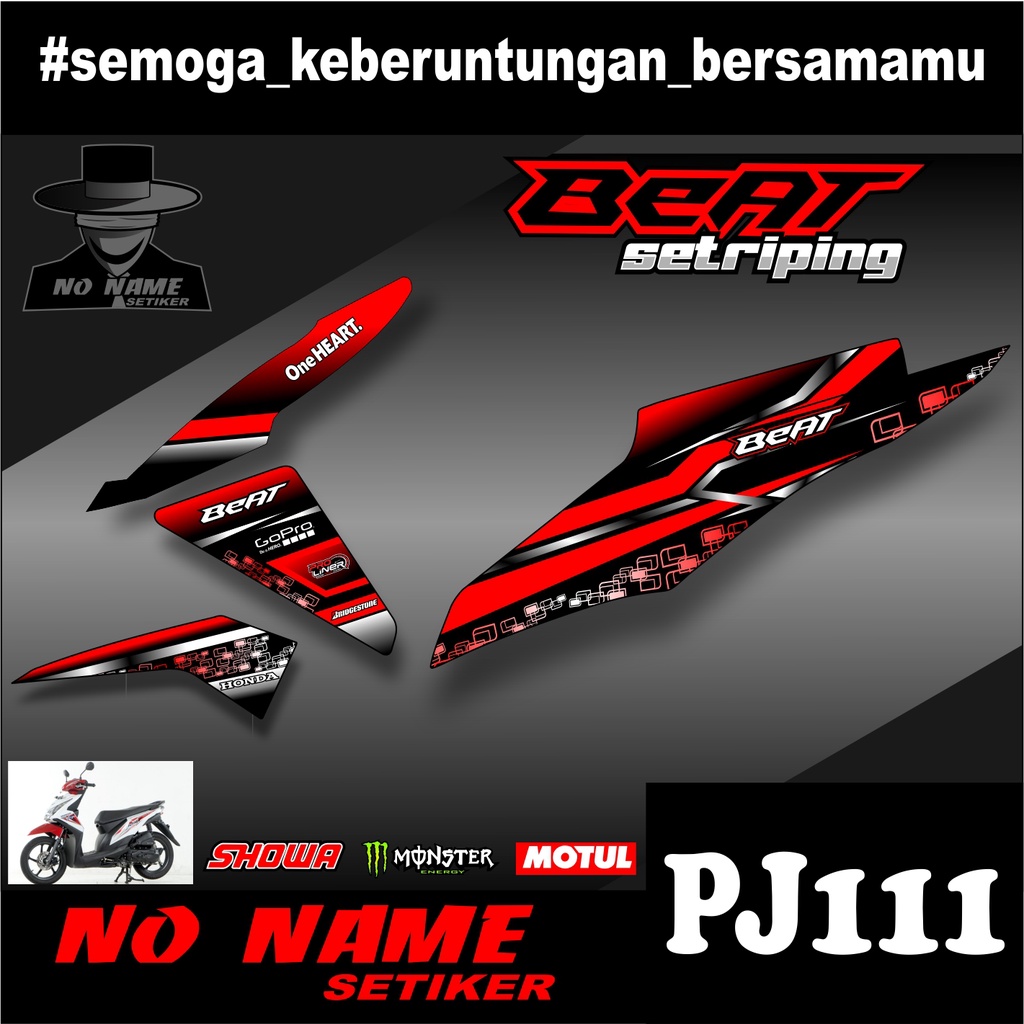 striping semi full setiker stiker beat fi (pj111) 2013-2015 variasi stiker motor honda setriping beat