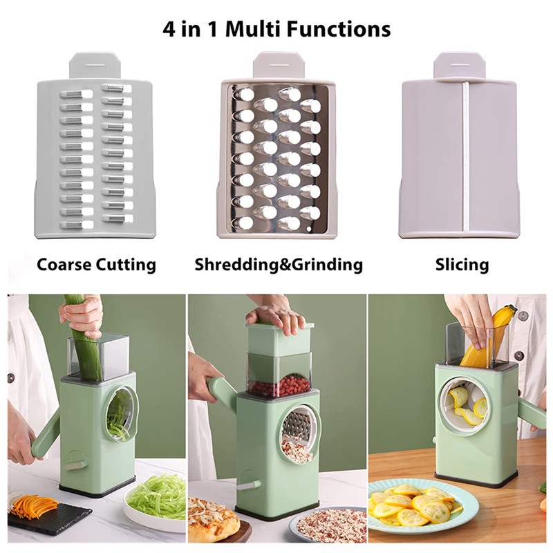 Pemotong Sayur Serbaguna 4in1 Parutan Pengiris Pencacah Penggiling Sayur dan Buah Cyclone Drum Vegetable Cutter Slicer Grater Grinder