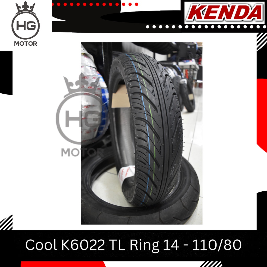 BAN MOTOR KENDA 110/80-14 K6022 TL (TUBELESS) BAN MOTOR AEROX RING 14