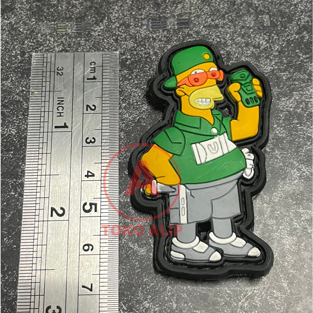 Patch The Simpson (Green Hijau) - Patch Velcro Simpson Howard - Prepetan