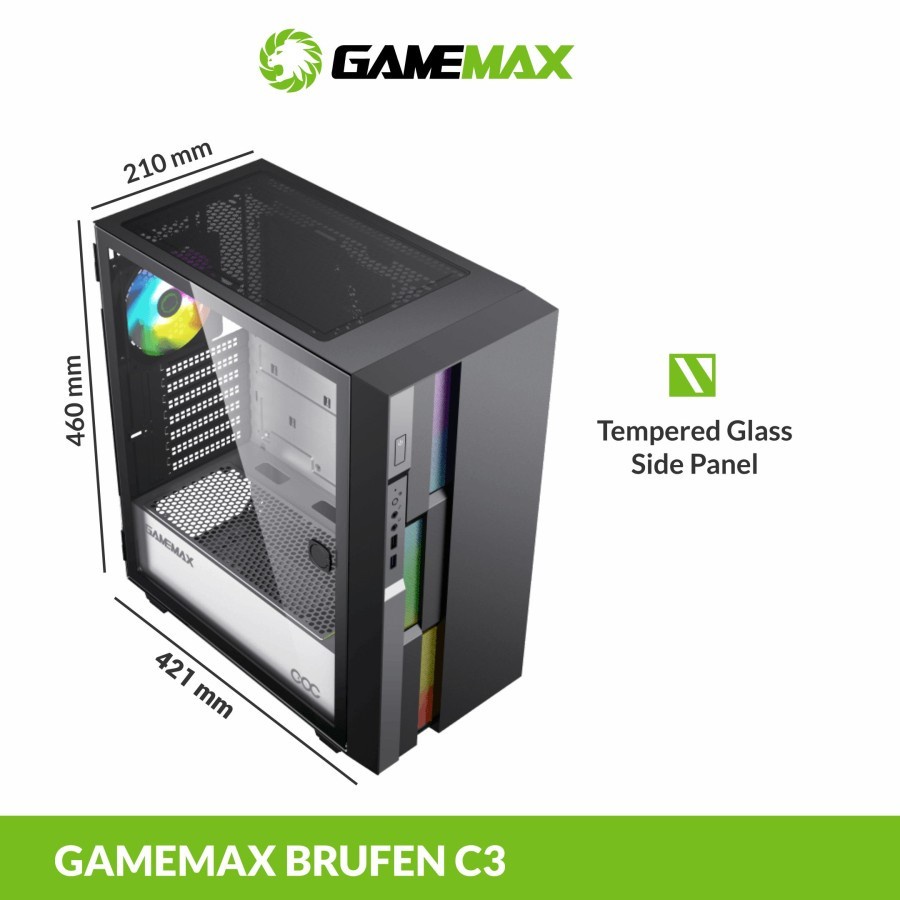 Casing GameMax BRUFEN C3 E-ATX Gaming PC Case