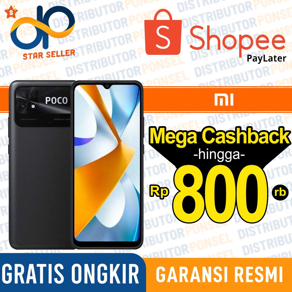 Xiaomi Poco C40 4/64GB 3/32GB Garansi Resmi 64 GB 32GB Not Xiaomi Poco