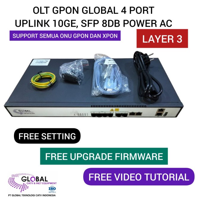 Terlaris Olt Gpon Global 4 Port Sfp 8Db 10Gel Ac Power