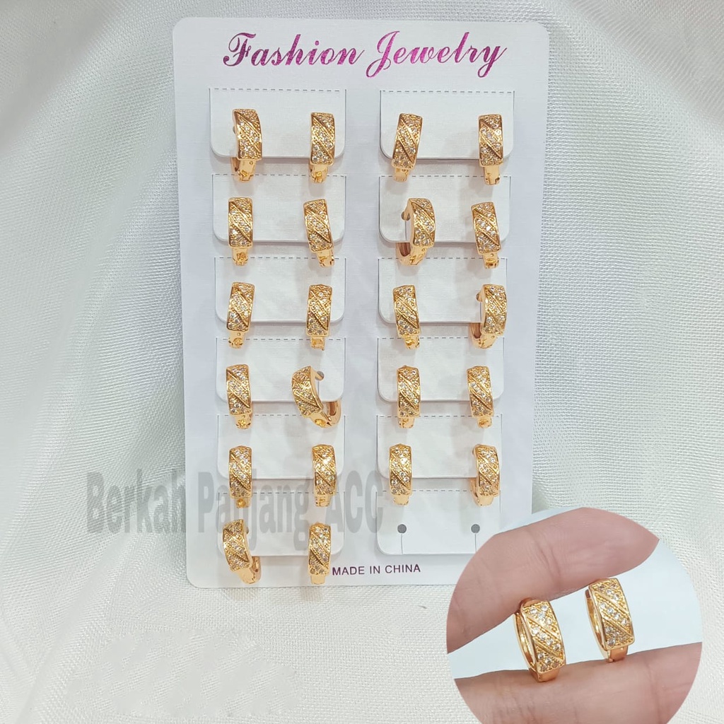 COD 12 PASANG/CHAR ANTING JEPIT VARIAN MOTIF DEWASA FASHIONABLE SEASON ONE perhiasan super berkelas fashion korea anti karat dan anti luntur