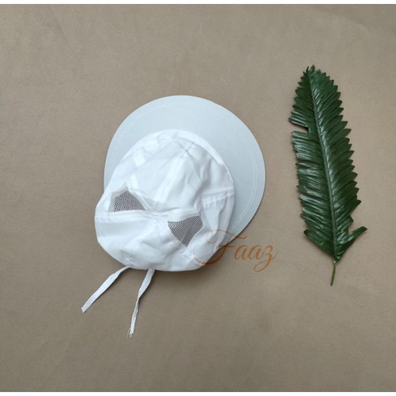 Topi haji umroh wanita topi pet polos putih perlengkapan haji umroh