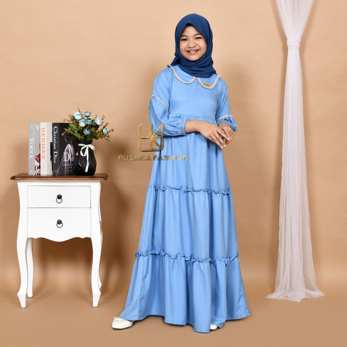 PROMO GAMIS ANAK REMAJA TANGGUNG USIA 4 - 14 TAHUN WARNA BIRU DENIM POLOS - DENIM, S TERBARU KEKINIA