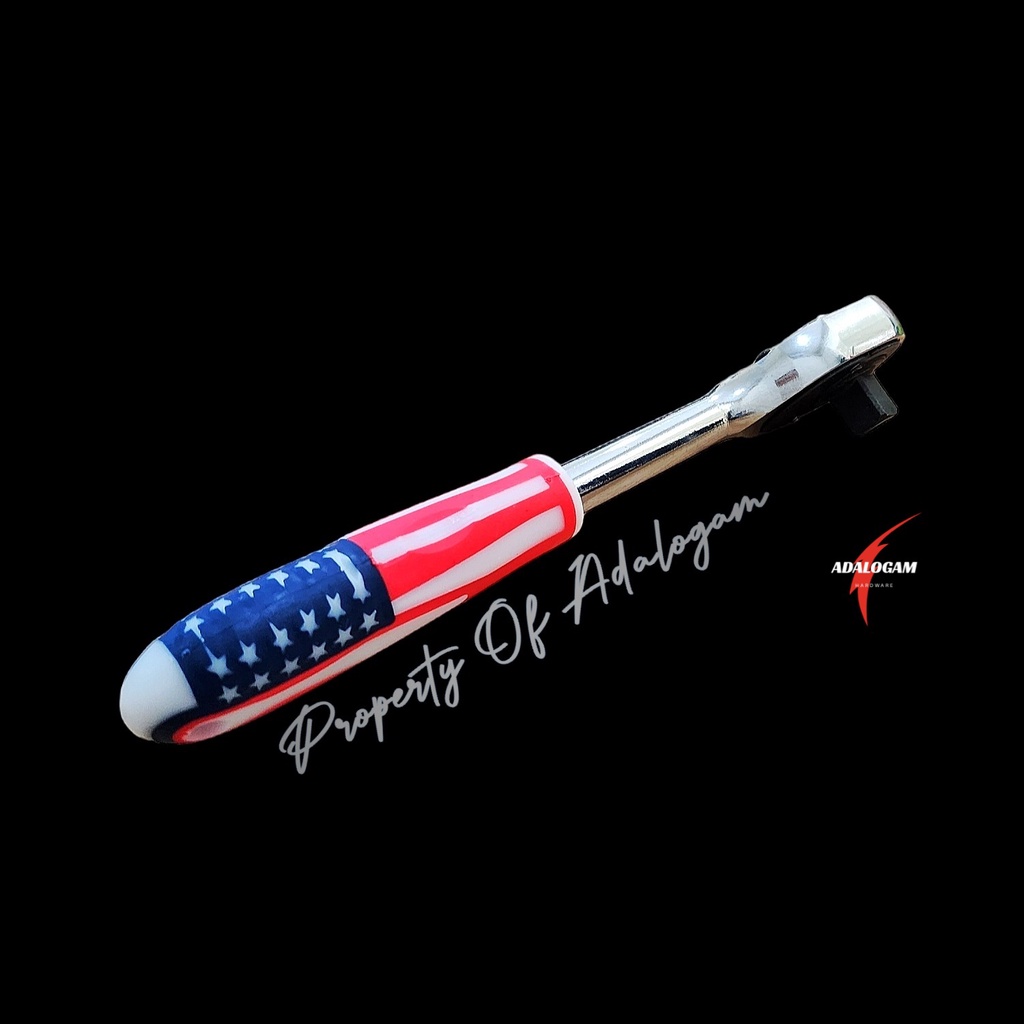 Gagang Kunci Sok Ratchet Motif Amerika - Rachet Otomatis 1/2 Inch