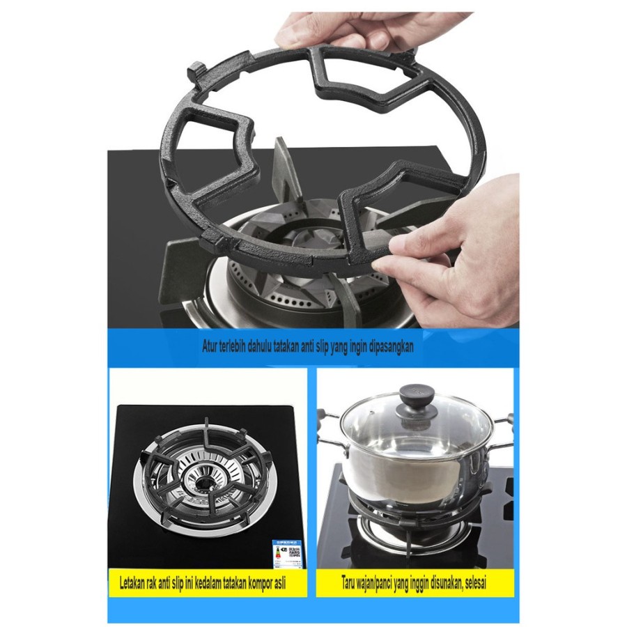 MURAH Tatakan Kompor Gas Universal Stovetop Trivet Bahan Besi Anti Licin ♨