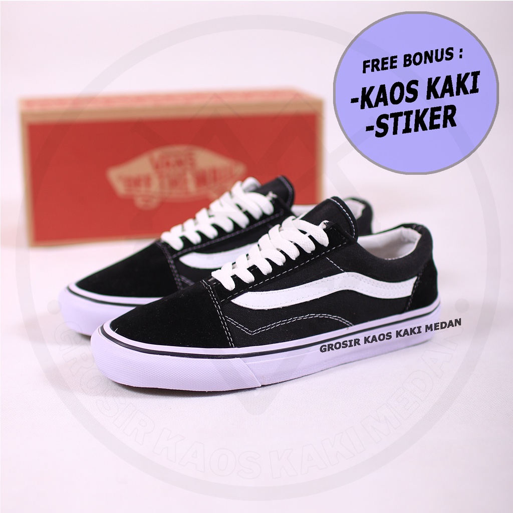 Diskon Sepatu Vans Oldskool Black White Hitam Putih