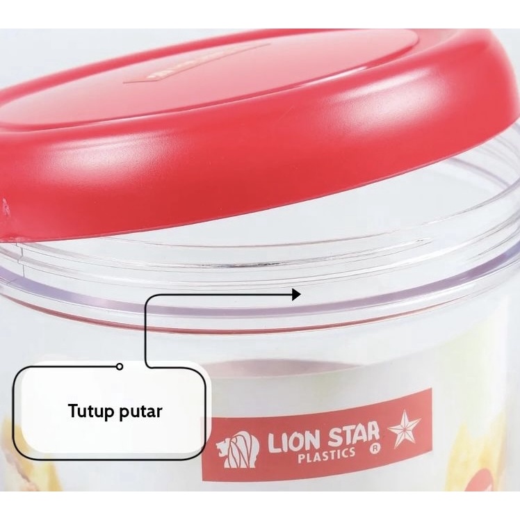 ( BISA COD ) PROMO Lion Star Toples Dexa Pot PP PP-25/23 / Toples Plastik Polos / Tempat Cemilan / Food Storage / Wadah Makanan / Toples Lebaran / Tempat Snack / Toples Murah Berkualitas / Tempat Makanan