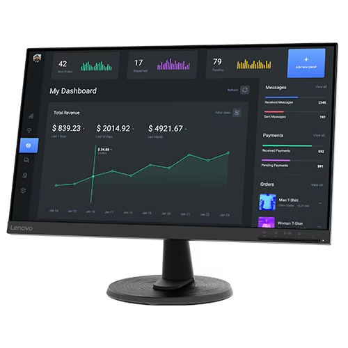 Monitor LED Lenovo D24 D24-40 24&quot; VA 3-Side NearEdgeless FreeSync 75Hz