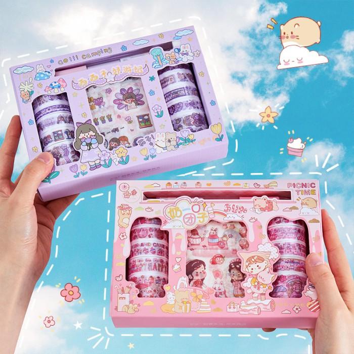 

New Diary Sticker Dan Washi Tapes (20 Pcs/Set) Stiker Journaling Murah