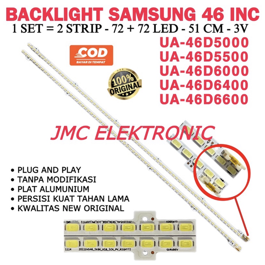 BACKLIGHT TV LED SAMSUNG 46 INCH UA46D5000 UA46D5500 UA46D6000 UA46D6600 UA46D6400 46D5000 46D5500 46D6000 46D6400 46D6000 46D6600