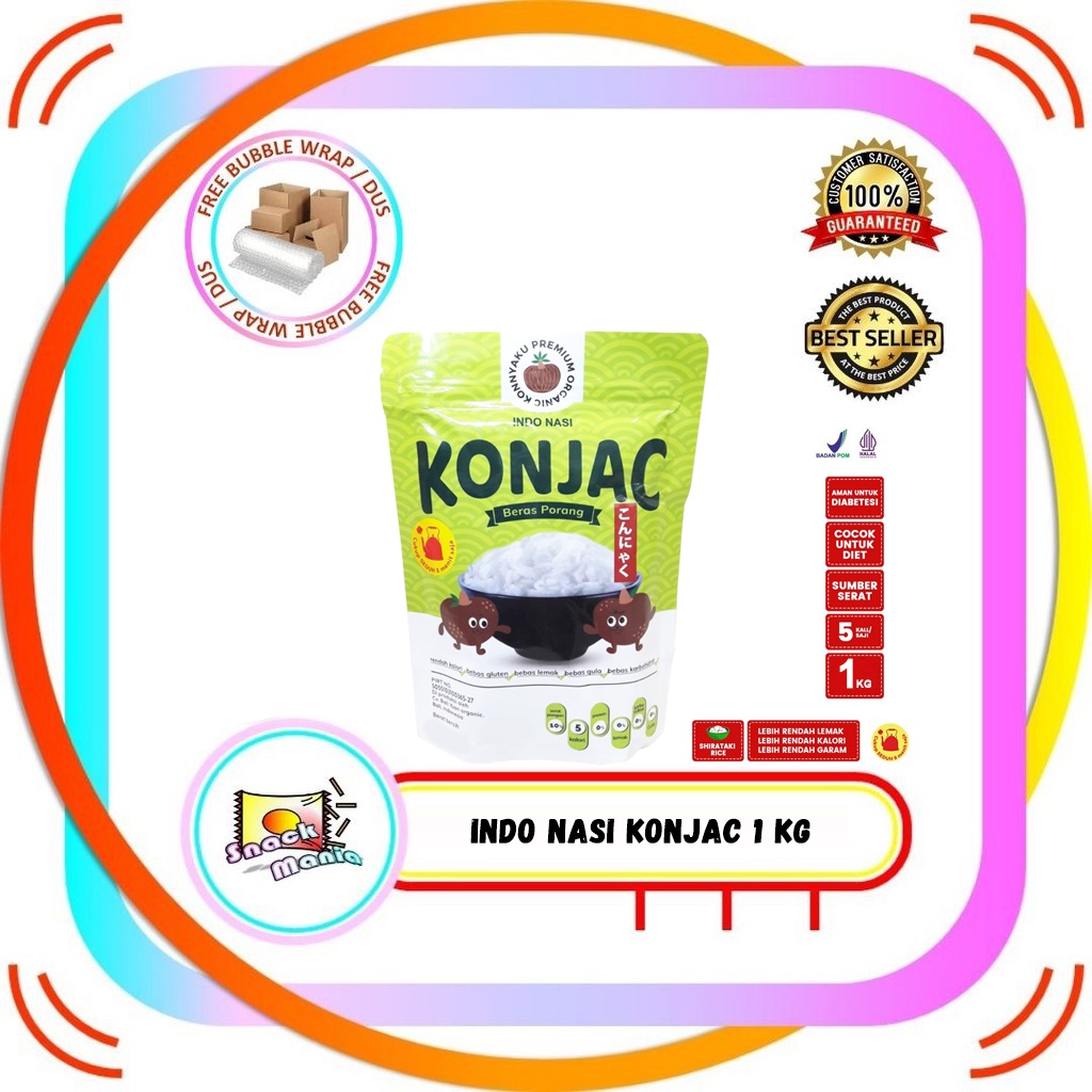 Indo Nasi Konjac Beras Diet Porang Seduh Instan 1 kg IndoNasi Rice