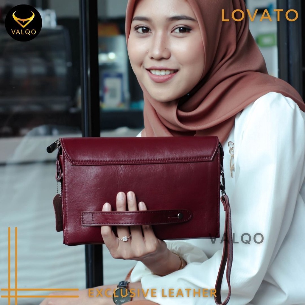 [VALQO] LOVATO Tas Handbag Multifungsi Dompet HP Kulit Sapi Cewek Wanita Perempuan