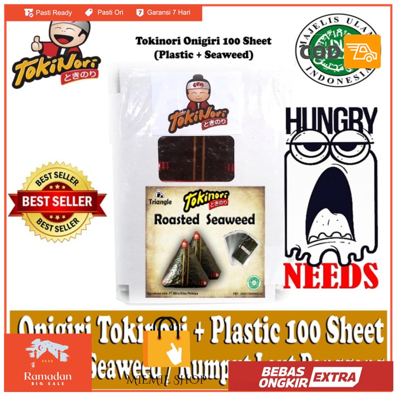 

Tokinori Triangle Onigiri Roasted Seaweed 1 lembar/sheet