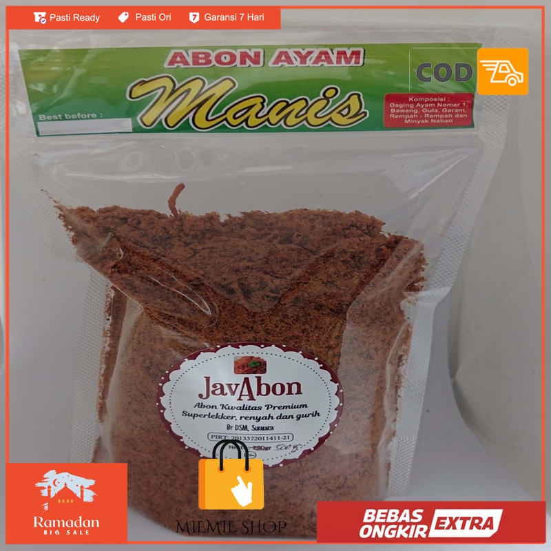 

JavAbon ABON AYAM MANIS/ORIGINAL CHICKEN FLOSS 500
