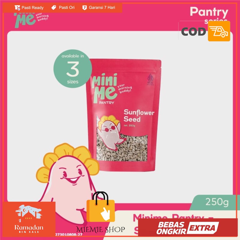 

MAMISEED Sunflower Seed 250gr - Biji Bunga Matahari Raw - Mentah - NEW 250gr