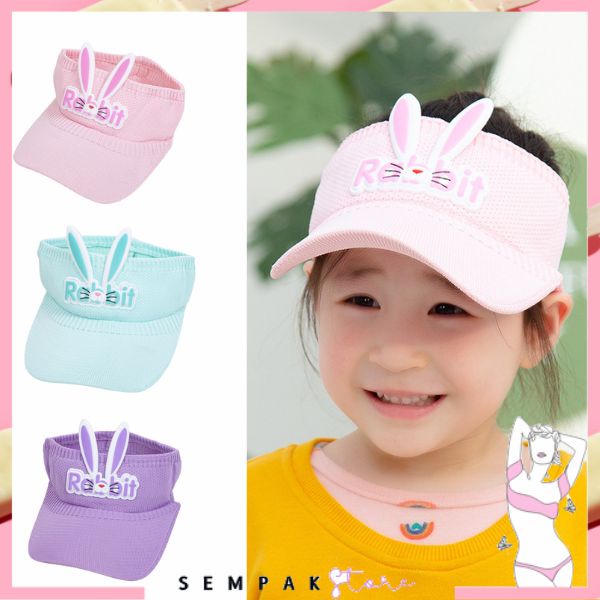 SS Topi Golf Rajut Anak Motif Rabbit Baseball Cap Sport Senam Zumba Jogging Topi Pantai Anak Korea Fashion Visor Hat Anak Murah Import