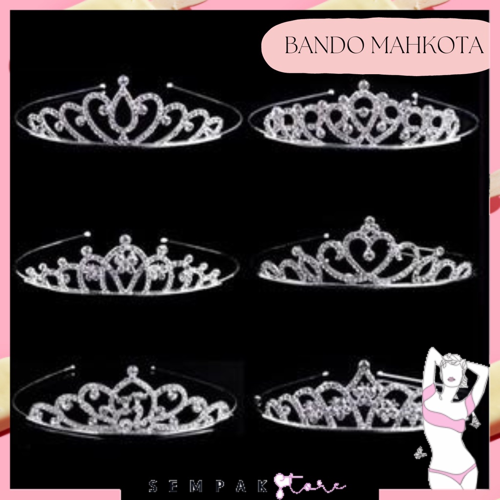 SS  Bando Mahkota Wanita Crown Berlian Women Jewelry Bando Anak Dengan Mutiara Aksesoris Rambut Ala Princes Murah