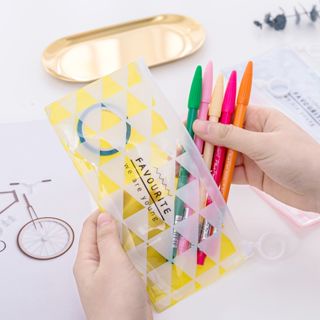 SS Tempat Pensil Pulpen Transparan Ziplock Karakter Serbaguna Pouch Zip Lock Penyimpanan Kosmetik Pouch Zipper Pencil Case Tempat Penyimpanan Alat Tulis Murah