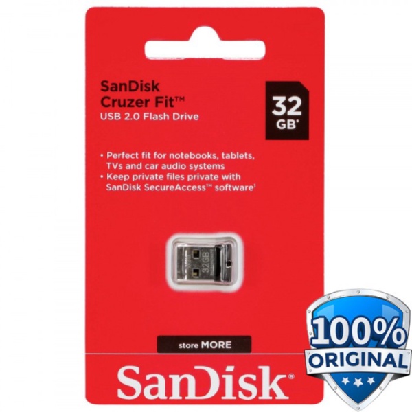 Unik SanDisk Cruzer Fit USB Flash Drive SDCZ33 - 32GB Diskon