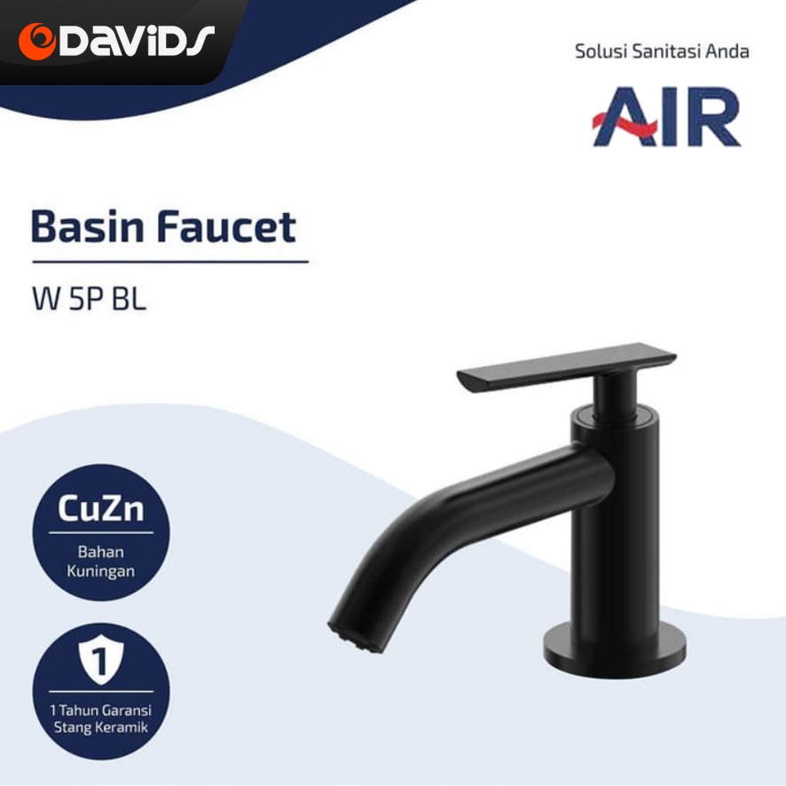 Kran Wastafel Cuci Tangan Keran Washtafel Sink Dapur Hitam AIR W5PBL