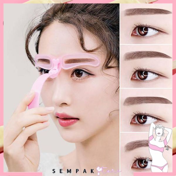 SS Cetakan Alis Gagang 8 IN 1 Eyebrow Template Kit Praktis 8in1 Pencetak Alis 8 Bentuk Alis Stamp Alis Makeup Murah Import