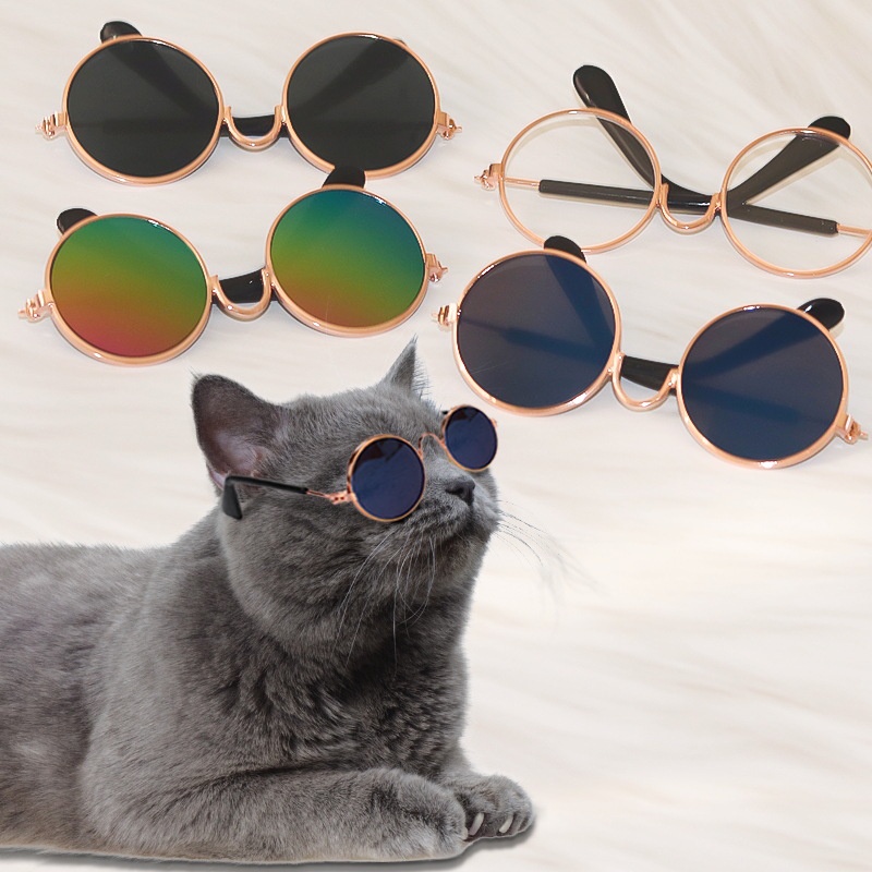 SS Kacamata Kucing Peliharaan 6577 Kaca Mata Lucu Anjing Anabul Hitam Fashion Hewan Anti UV Lucu Aksesoris High Quality Animal Sunglasses Kaca Mata Murah