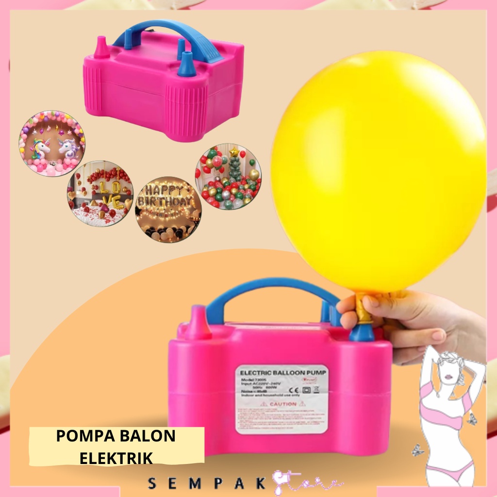 SS Pompa Balon Elektrik Listrik 2 Lubang Electric Balloon Pump Pompa Angin 2 IN 1 Vacum And Blow Ban Renang Murah Import