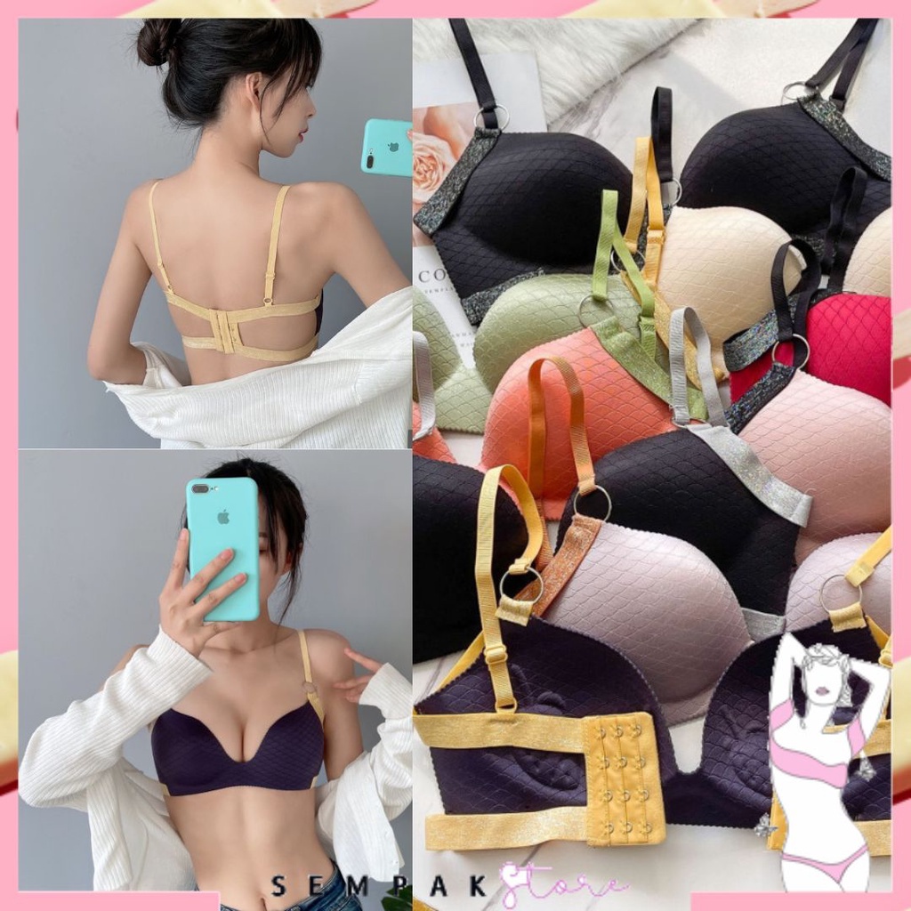 SS BRA FASHION TANPA KAWAT BRA FASHION KODE 6427 BRA SEXY IMPORT BRA ALLSIZE GLITER