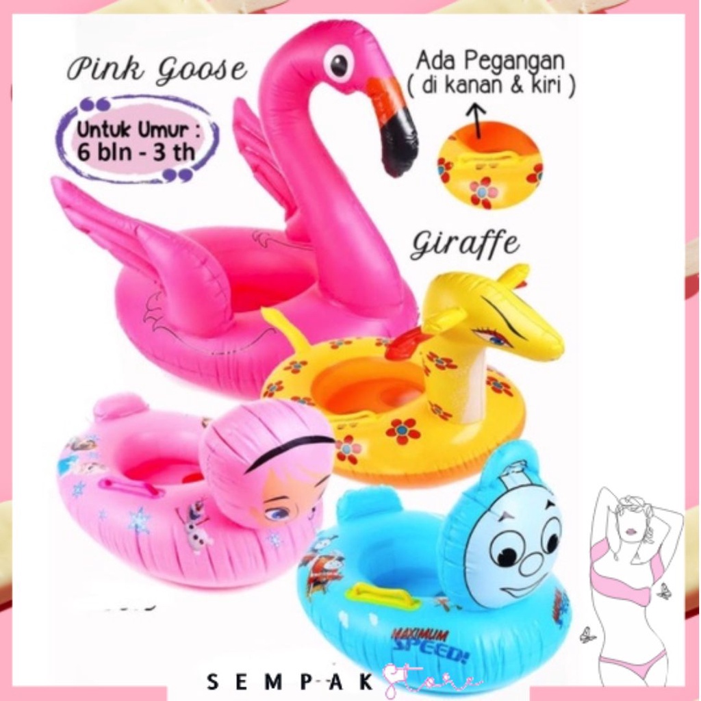 SS Ban Renang Anak Karakter Quacker Float Children pool Pelampung Duduk Karakter Inflatable Boat Float Murah Import