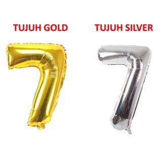 SS Balon Angka Foil Gold Silver 40cm Balon Pesta Ulang Tahun Ballon Number Satuan Murah 40 Cm Murah