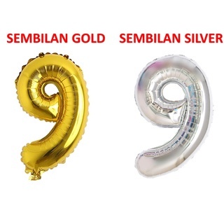 SS Balon Angka Foil Gold Silver 40cm Balon Pesta Ulang Tahun Ballon Number Satuan Murah 40 Cm Murah