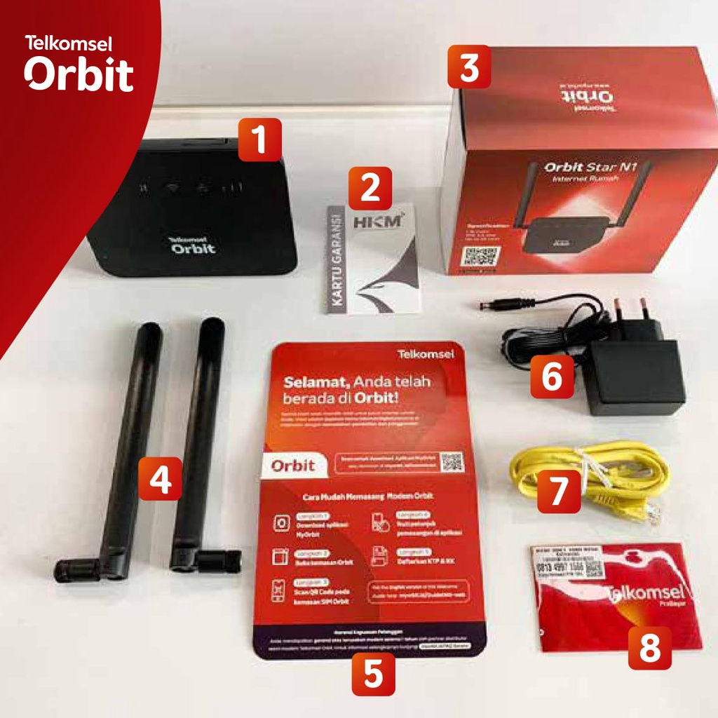 Home Router Orbit Star N1 HKM0127-A Telkomsel 4G LTE Free 150GB