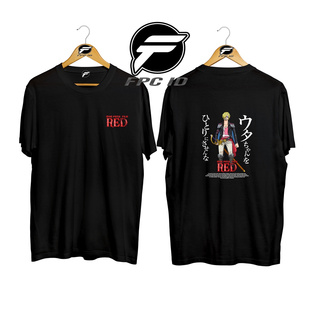 Kaos Anime One Piece Red Sanji Cotton Combed 30s Premium Fpc Id