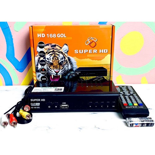 SET TOP BOX STB HARIMAU 168 GOL DVB-T2 PENERIMA SIARAN TV DIGITAL