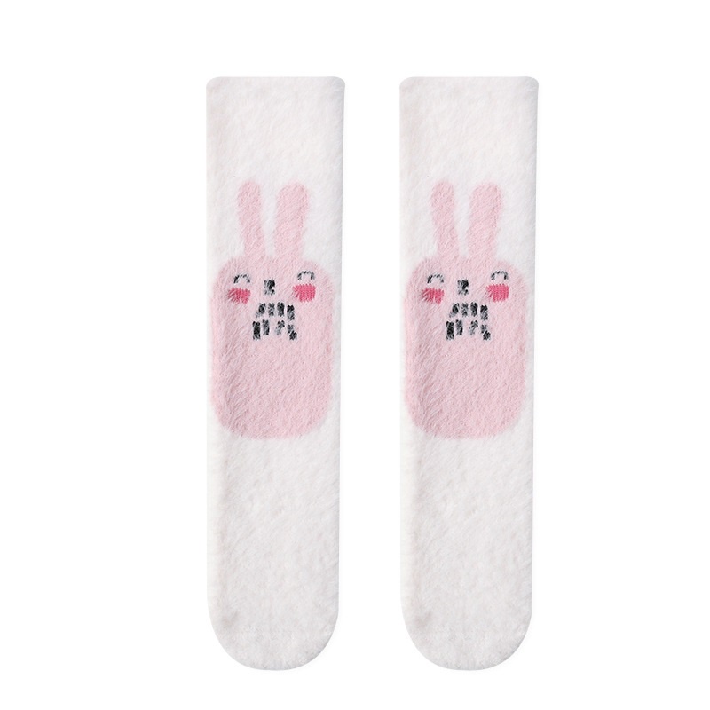 C01 NEW Kaos kaki bayi dan anak tanpa tumit motif animal dengan bulu lembut
