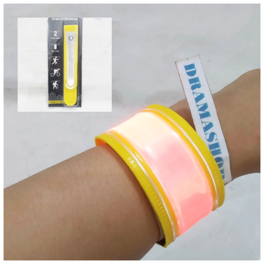 sport lampu gelang lengan lampu running lari sepeda lipat mtb safety armband arm band led light