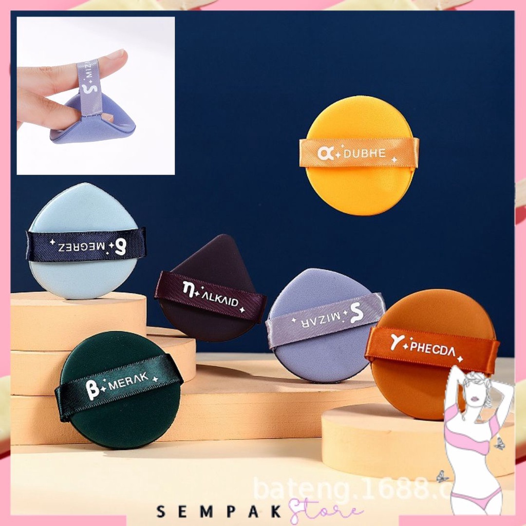 SS Spons Bedak Tabur Bentuk Bulat Beauty Powder Puff Foundation Makeup Sponge Cushion BB Cream Make Up Tools Lembut